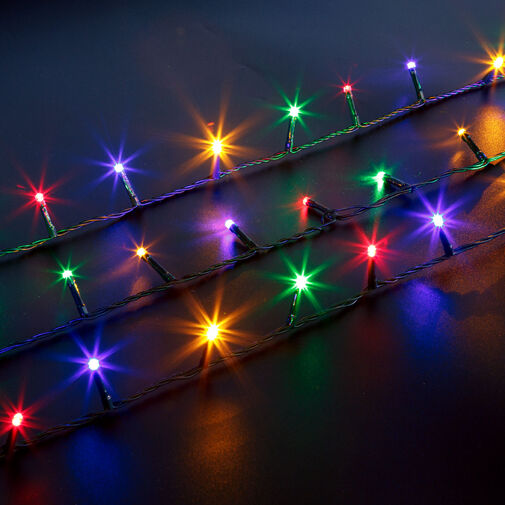 59767 • Svetelná reťaz – 10 m – farebná - 200 LED – 220–240 V – 6 W – zelený kábel