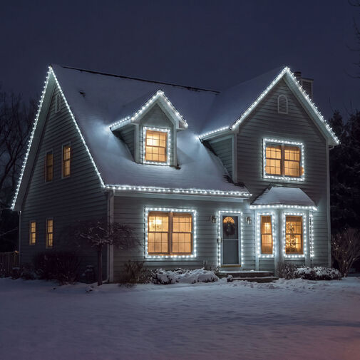 59767C • Svetelná reťaz – 10 m – studená biela – 200 LED – 100–240 V – 6 W – zelený kábel