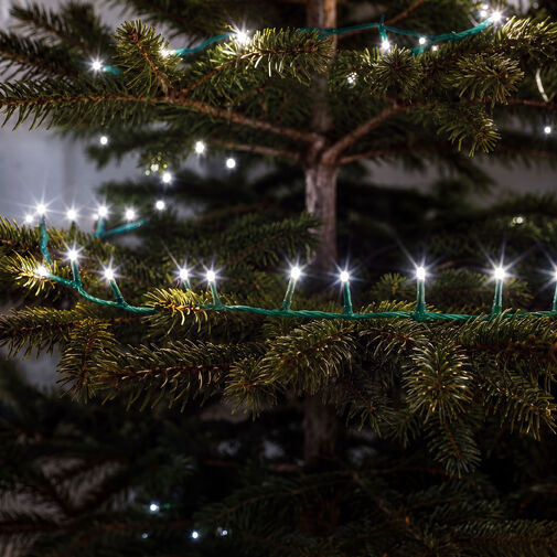 59767C • Svetelná reťaz – 10 m – studená biela – 200 LED – 100–240 V – 6 W – zelený kábel