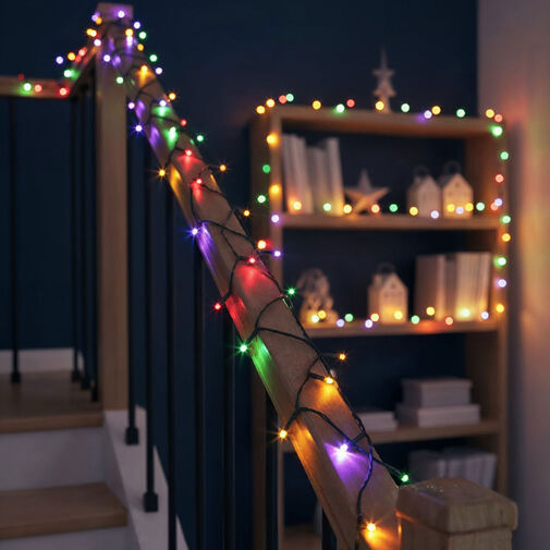 59769 • Svetelná reťaz – 30 m – farebná - 600 LED – 220–240 V – 6 W – zelený kábel