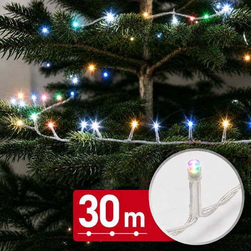 59769T • Svetelná reťaz – 30 m – farebná – 600 LED – 220–240 V – 6 W – priehľadný kábel