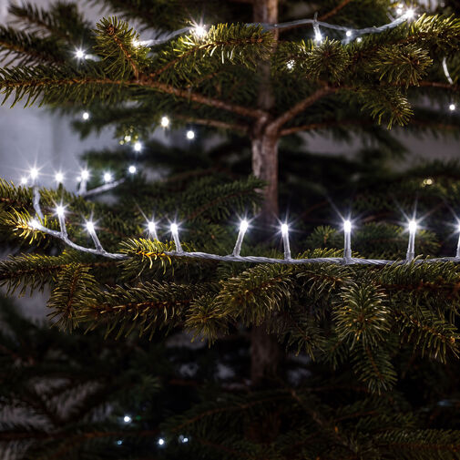 59771C • Svetelná reťaz – 50 m – studená biela – 1000 LED – 220–240 V – 9 W – priehľadný kábel