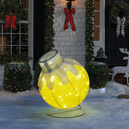 59772A • Svetelná dekorácia – guľová ozdoba – 60 LED – 60 x 83 cm – zlatá – 100–200 V AC