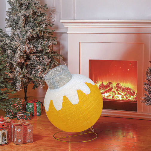 59772A • Svetelná dekorácia – guľová ozdoba – 60 LED – 60 x 83 cm – zlatá – 100–200 V AC