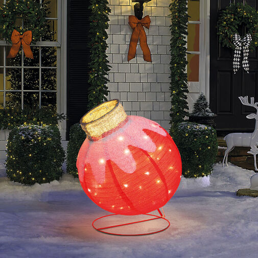 59772C •  Svetelná dekorácia – guľová ozdoba – 60 LED – 60 x 83 cm – červená – 100–200 V AC