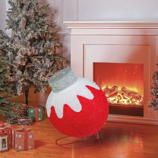 59772C •  Svetelná dekorácia – guľová ozdoba – 60 LED – 60 x 83 cm – červená – 100–200 V AC