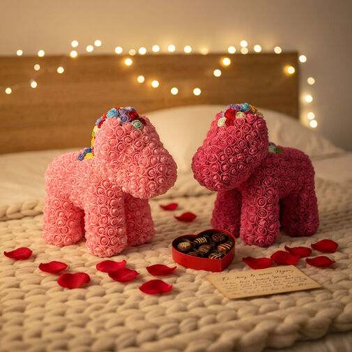 A0221-U • Ružový poník – ružová – 40 cm