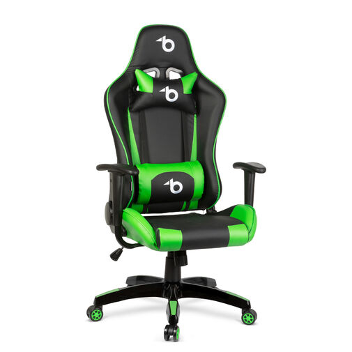BMD1106GR • Gamer stolička - s vankúšom do pása, vankúšom na hlavu - zelená