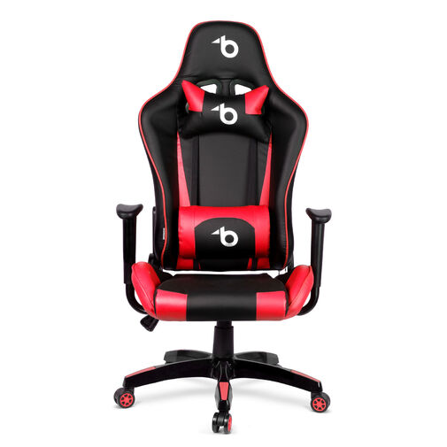 BMD1106RD • Gamer stolička - s vankúšom do pása, vankúšom na hlavu - červená