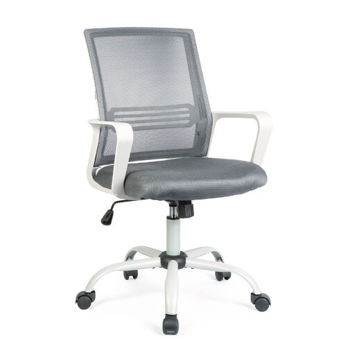BMD1119C • Kancelárska otočná stolička – s pevnými opierkami – sivá – 70 x 51 / 52 x 50 cm