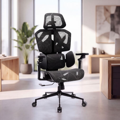 BMD1123BK • TitanMesh Pro kancelárska otočná stolička s bočnými vankúšmi - čierna - 119 x 72 x 73 cm