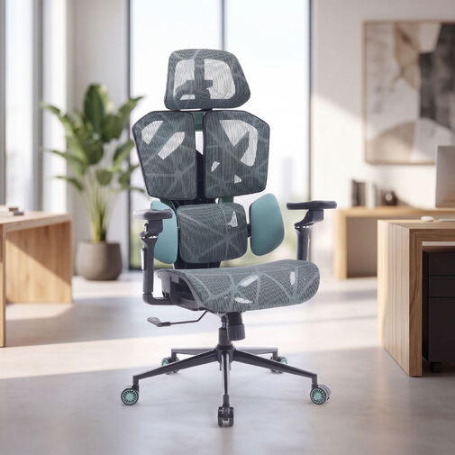 BMD1123GR • TitanMesh Pro kancelárska otočná stolička s bočnými vankúšmi - mätová - 119 x 72 x 73 cm