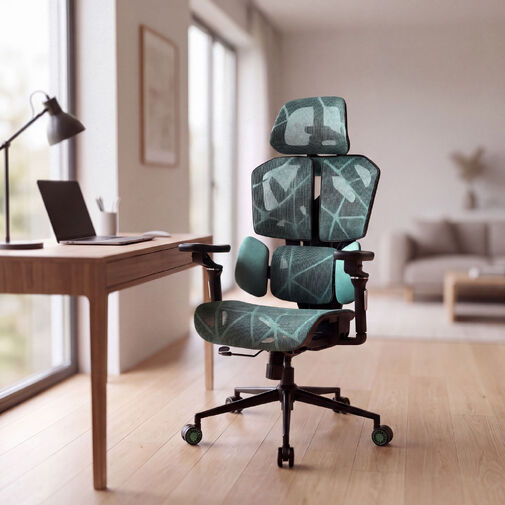 BMD1123GR • TitanMesh Pro kancelárska otočná stolička s bočnými vankúšmi - mätová - 119 x 72 x 73 cm