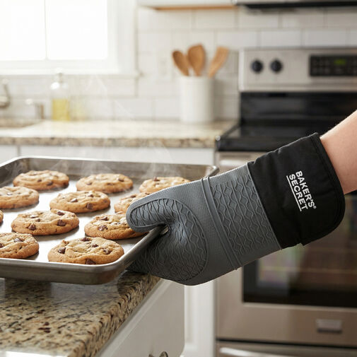 BS40108 • Baker's Secret – kuchynská rukavica na pečenie – silikón – 38,5 cm – sivá