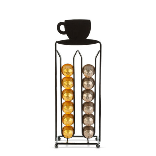 BW0998 • Kovový stojan na kávové kapsule – na 28 kapsúl Nespresso – 125 x 115 x 340 mm – matná čierna