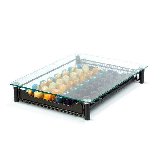 BW0999 • Kovový stojan na kávové kapsule – na 60 kapsúl Nespresso – 410 x 260 x 60 mm – matná čierna