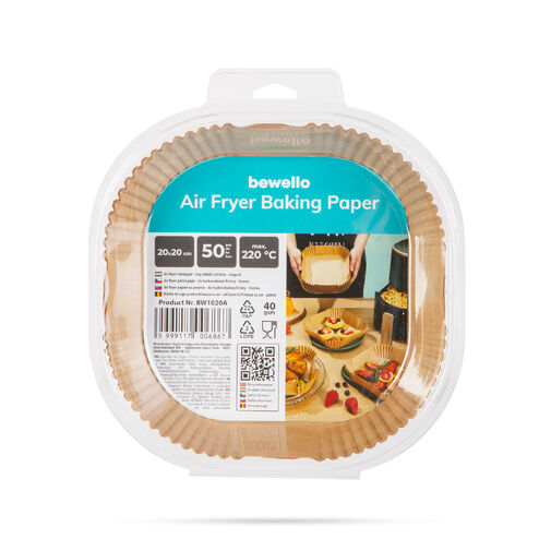 BW1020A • Air fryer papier na pečenie - do teplovzdušnej fritézy - štvorec - 20 cm - 50 ks / balenie