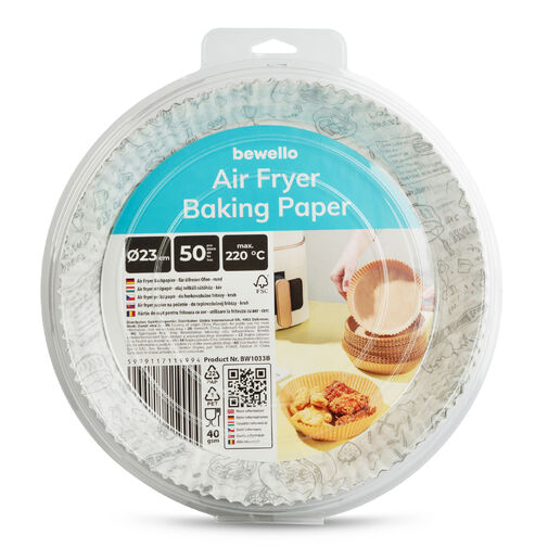 BW1033B • Papier na pečenie do Air fryer - pre varenie bez oleja - vzorovaný, kruh - 23 cm - 50 ks / balenie