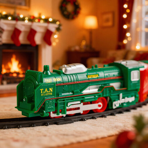 DA00350 • Vianočná železnica - s svetlom - na batérie - 3 druhy dráh