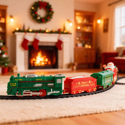 DA00350 • Vianočná železnica - s svetlom - na batérie - 3 druhy dráh