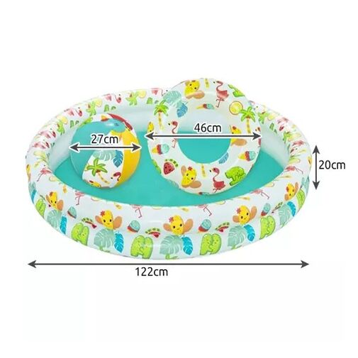DA00534 • 3 v 1 sada nafukovacieho bazénu - bazén, nafukovacie koleso , lopta