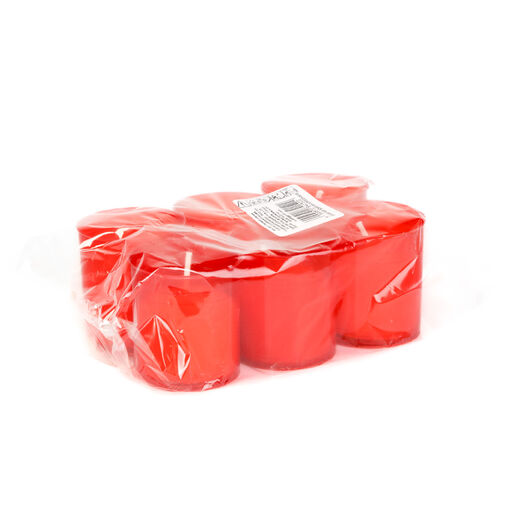 TW1001 • Sada 6 sviečok do lampáša, farba: červená - Ø4,3 cm