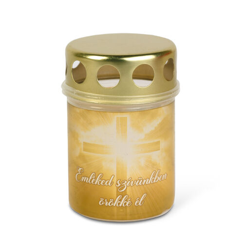 TW1009 • Plastový svietnik s krížom, kovové viečko -